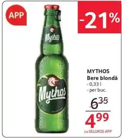 Selgros MYTHOS BERE BLONDĂ Ofertă