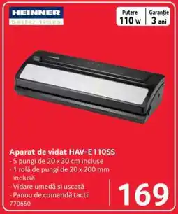 Selgros Aparat de vidat HAV-E110SS Ofertă