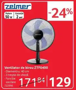 Selgros Ventilator de birou ZTF0400 Ofertă