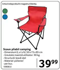 Selgros Scaun pliabil camping Ofertă