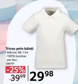 Selgros Tricou polo băieți Ofertă