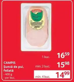 Selgros CAMPIS Șuncă de pui feliată Ofertă