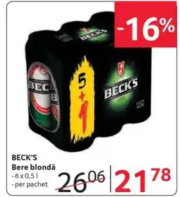 Selgros BECK'S Ofertă