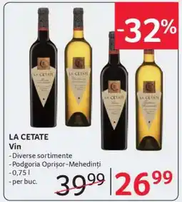 Selgros LA CETATE Vin Ofertă