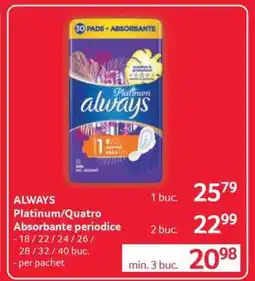 Selgros ALWAYS Platinum/Quatro Absorbante periodice Ofertă