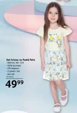 Selgros Set tricou cu fustă fete Ofertă