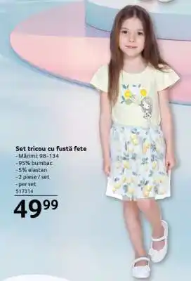 Set tricou cu fustă fete