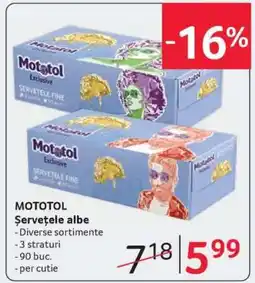 Selgros MOTOTOL Șervețele albe Ofertă