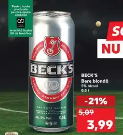 Kaufland BECK‘S Bere blondă Ofertă