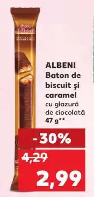 Kaufland ALBENI Baton de biscuit şi caramel Ofertă