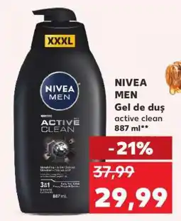 Kaufland NIVEA MEN Gel de duș active clean 887 ml Ofertă