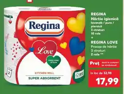 Kaufland REGINA Hârtie igienică + REGINA LOVE Ofertă