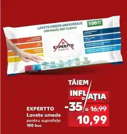 Kaufland EXPERTTO Lavete umede pentru suprafețe 100 buc Ofertă