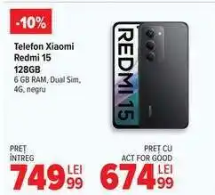 Carrefour Telefon Xiaomi Redmi 15 128GB Ofertă