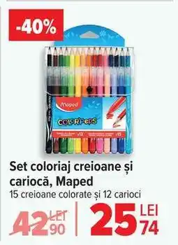 Carrefour Set coloriaj creioane și cariocă, Maped Ofertă