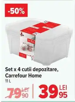Carrefour Set x 4 cutii depozitare, Carrefour Home Ofertă