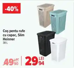 Carrefour Coș pentru rufe cu capac, Slim Heinner Ofertă