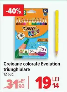 Carrefour Creioane colorate Evolution triunghiulare Ofertă