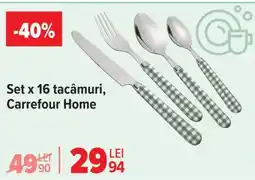 Carrefour Set x 16 tacâmuri, Carrefour Home Ofertă