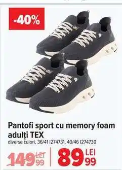 Carrefour Pantofi sport cu memory foam adulți TEX Ofertă