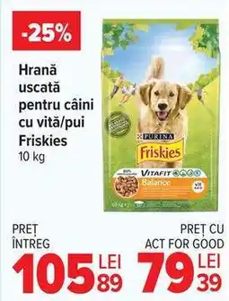 Carrefour Hrană uscată pentru câini cu vită/pui Friskies Ofertă