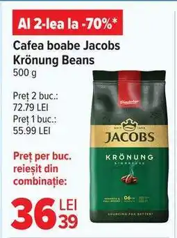 Carrefour Cafea boabe Jacobs Krönung Beans Ofertă