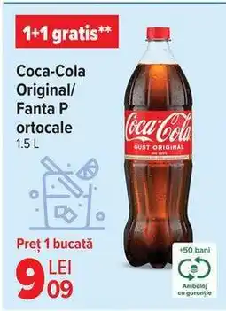 Carrefour Coca-Cola Original/Fanta Portocale 1.5 L Ofertă
