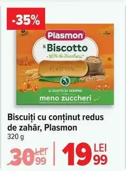 Carrefour Biscuiți cu conținut redus de zahăr Plasmon Ofertă