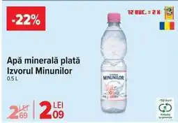 Carrefour Apă minerală plată Izvorul Minunilor 0.5L Ofertă