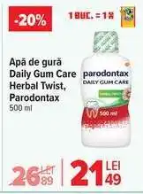 Carrefour Apă de gură Daily Gum Care Herbal Twist, Parodontax Ofertă