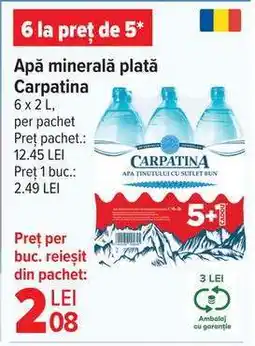 Carrefour Apă minerală plată, Carpatina Ofertă