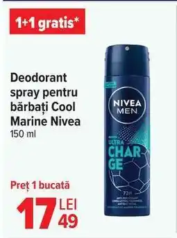 Carrefour Deodorant spray pentru bărbați Cool Marine Nivea Ofertă