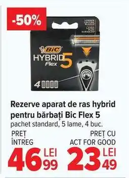 Carrefour Rezerve aparat de ras hybrid pentru bărbați Bic Flex 5 Ofertă