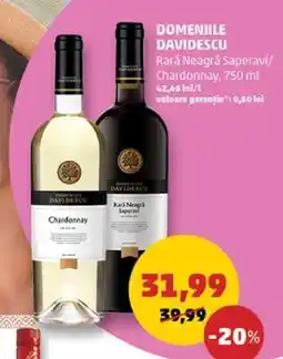 Penny DOMENIILE DAVIDESCU Rară Neagră Saperavi/Chardonnay, 750 ml Ofertă
