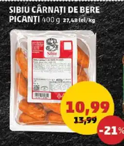 Penny SIBIU CÂRNAȚI DE BERE PICANȚI Ofertă