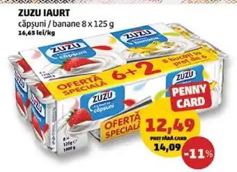 Penny Zuzu Iaurt căpșuni / banane 8 x 125 g Ofertă