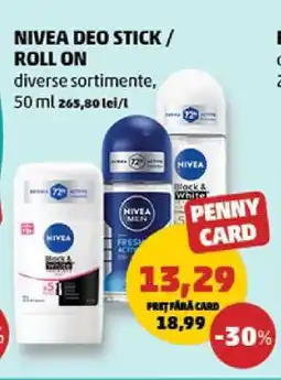 Penny NIVEA DEO STICK / ROLL ON Ofertă