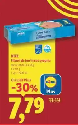 Lidl NIXE Fileuri de ton în suc propriu Ofertă