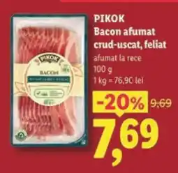 Lidl PIKOK Bacon afumat crud-uscat, feliat Ofertă