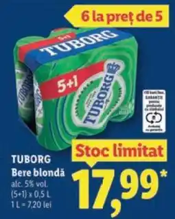 Lidl TUBORG Bere blondă Ofertă