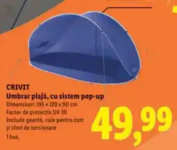 Lidl CRIVIT Umbrar plajă, cu sistem pop-up Ofertă