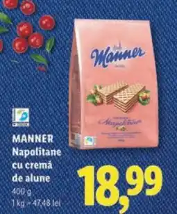 Lidl MANNER Napolitane cu cremă de alune Ofertă