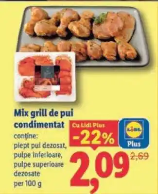 Lidl Mix grill de pui, condimentat Ofertă