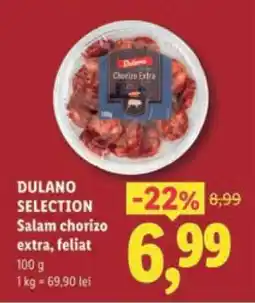 Lidl DULANO SELECTION Salami chorizo extra, sliced Ofertă