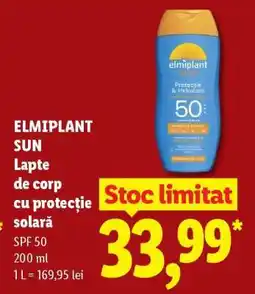 Lidl ELMIPLANT SUN Lapte de corp cu protecție solară Ofertă
