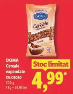 Lidl DOMA Cereale expandate cu cacao Ofertă