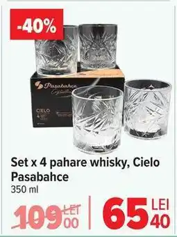 Carrefour Set x 4 pahare whisky, Cielo Pasabahce Ofertă