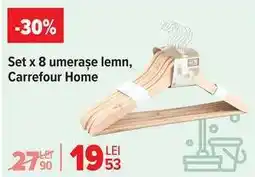 Carrefour Set x 8 umerașe lemn, Carrefour Home Ofertă