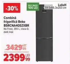 Carrefour Combină frigorifică Beko B5RCNA405ZXBR Ofertă
