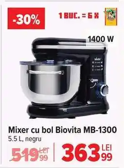Carrefour Mixer cu bol Biovita MB-1300 Ofertă